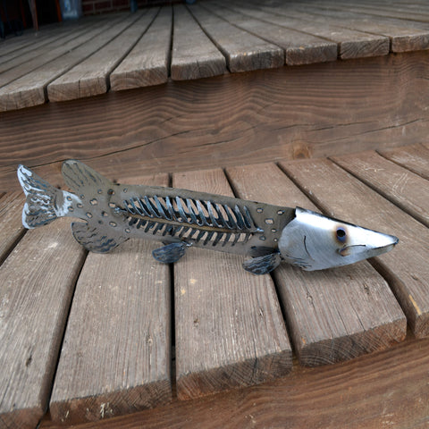 Metal bass sculpture - Fish art - 18 long sculpture - Bonefish