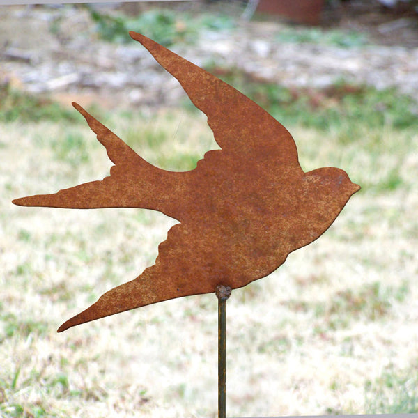Swallow Bird Garden Stake - 9" Metal Bird Art