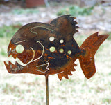 Piranha garden stake