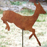 Prancing fawn garden stake