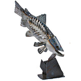 Trout sculpture on stand 18"